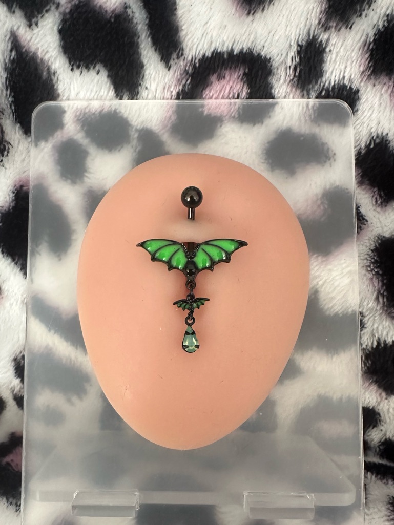 Belly Ring Barbell New Dangly Bats Body Jewelry